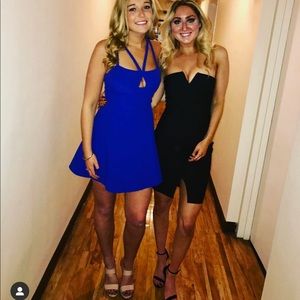 BCBG royal blue fit and flare mini dress